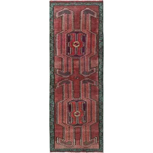2 Fuß 8 Zoll x 8 Fuß 3 Zoll Rot Vintage Nordwest Zoroastrisch Handgeknüpft Wolle Läufer Teppich R885 - Bild 1 von 7