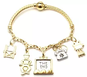 Selten! Authentisches Pomellato 18 Karat Gelb & Weißgold Kino Charm Armband - Bild 1 von 12