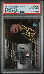 Graded 2023 Bowman Draft Paul Skenes #BDN7 Draft Night Card PSA Authentic Auto - Picture 1 of 2