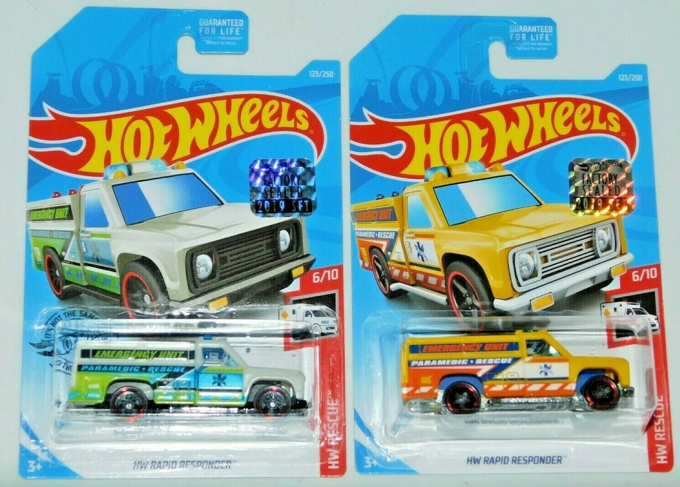 2019 HOT WHEELS RLC FACTORY SET RESCUE SERIES HW RAPID RESPONDER X2 COLORS - Image 1 of 1