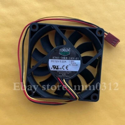 COOLER MASTER A7015-30RB-3AN-F1 DC 12V  0.22A 7015 70mm cooling fan 3 Pin - Image 1 of 2