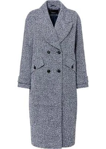 Neu Mantel in Reverskragen Gr. 38 Dunkelblau Weiß Damen Wintermantel Coat Anorak - Bild 1 von 1