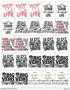 20 NURSE QUOTES SAYINGS EMBROIDERY MACHINE DESIGNS PES JEF HUS EXP USB DRIVE - Picture 1 of 12