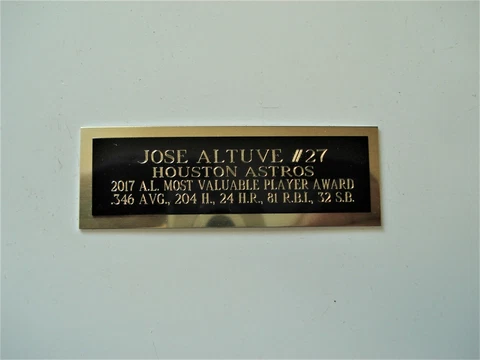 Jose Altuve Astros 2017 AL MVP Award Baseball Card Plaque Nameplate 1" X 3" Cover
