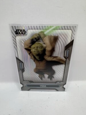 2023 TOPPS STAR WARS HIGH TEK BASE YODA WEB REFRACTOR #6 - Image 1 of 2