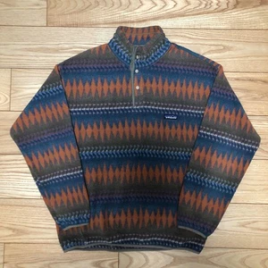 Patagonia Synchilla Snap T Años 90 Naranja y Verde Hecho en EE. UU. L De colección Usado - Imagen 1 de 10