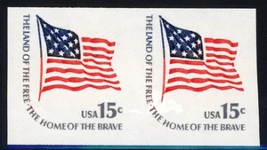 United States 1978 15c Flag Scott# 1618Cd Scarce Imperforate Pair Mint XF OG NH - Picture 1 of 2