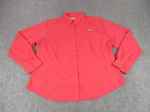 Columbia PFG Shirt Womens 1X Pink Long Sleeve Button Up Lightweight Fishing - Picture 1 of 11