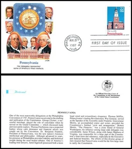 1987 Pennsylvania Sc 2337 FDC Fleetwood bicentennial statehood liberty history - Picture 1 of 1