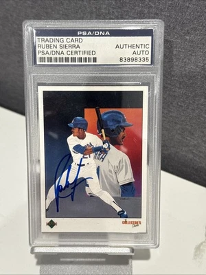 1996 Upper Deck Ruben Sierra cartão de autógrafo Texas Rangers PSA - Imagem 1 de 4