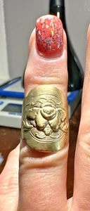 Sterling Silver Gold Tone Adjustable Ring Vintage - Picture 1 of 9