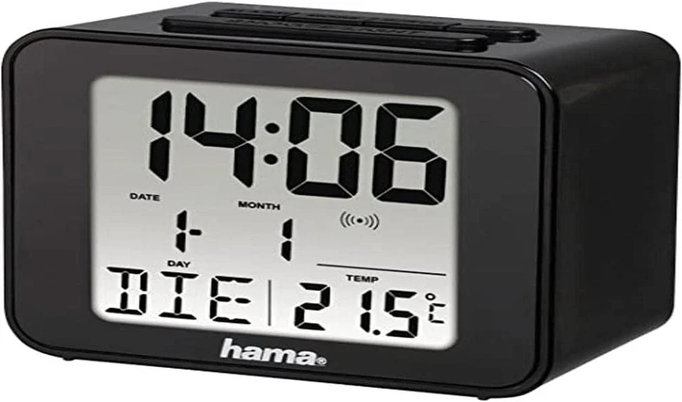 Hama Cube Digital Table DCF Radio Clock Schwarz rechteckig 186304 - Bild 1 von 1