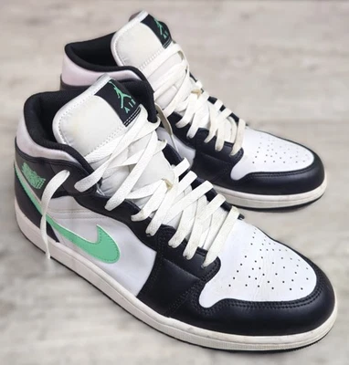 Nike Air Jordan 1 DQ8426-103 Men's 12 Mid Green Glow White Black Shoes Sneakers - Image 1 of 4