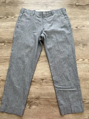 J Crew Ludlow Slim Linen Blend Pant Mens Actual 31x26 Blue - Image 1 of 4