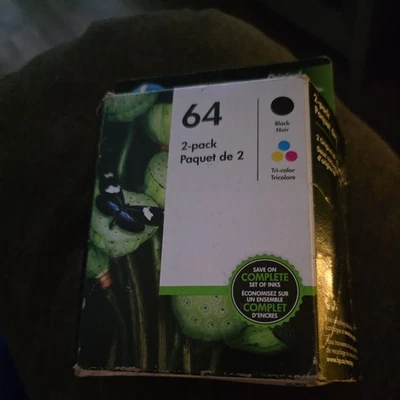 Cartucho de tinta original HP 64 negro y tricolor impresora 7158 7858 7958 Foto 1 de 4