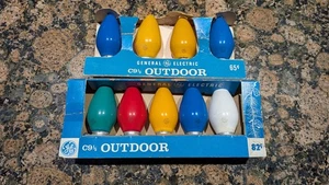 9 Vintage GE Circle Logo C-9 1/2 Multicolor 7 Watt Bulbs In 2 Sleeves    Tested - Picture 1 of 4