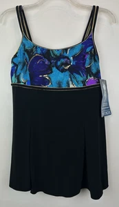 Great Lengths Swim Suit Womens 14 Black One Piece Skirt New Vacation Cruise - Picture 1 of 12