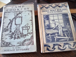1938 Camp Cookery - Horace Kephart/Small Boat Building 1929 H W Patterson w/djs - Imagen 1 de 24