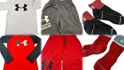 Under Armour Jóvenes Niños Pequeños 6 Piezas Ropa Lote 2 Trajes Camisas Pantalones Cortos Calcetines Foto 1 de 4