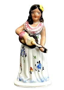 Collectible Occupied Japan Hawaiian Hula Girl Ukulele Ceramic Porcelain #H6 - Picture 1 of 11
