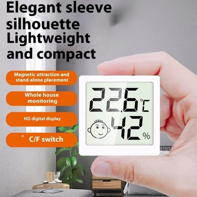 Large Screen LCD Digital Humidity Temperature Monitor with Mounting - Image 1 of 4