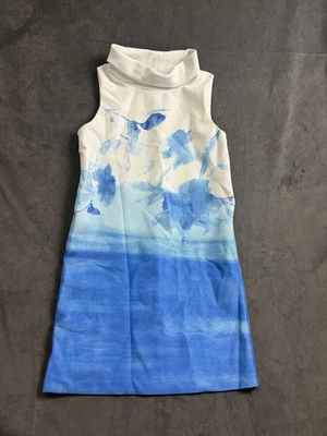 Nuevo con etiquetas Vestido Donna Karan New York Sin Mangas Cuello Embudo, 8, NUEVO, AZUL Foto 1 de 4