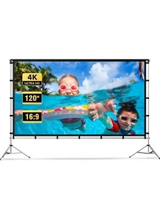 Vamvo M2120 Outdoor Indoor Projector Screen with Stand Foldable Portable - Picture 1 of 4