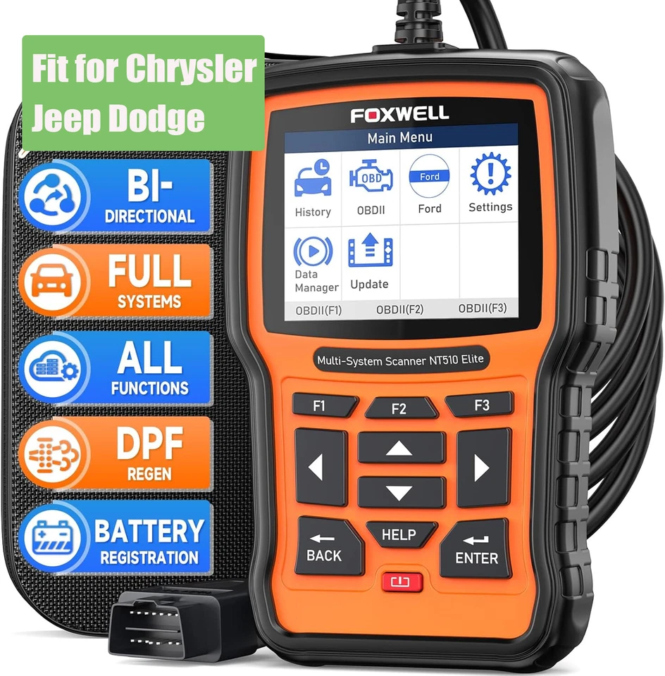 Foxwell NT510Elite For Chrysler All System Bidirectional OBD2 Diagnostic Scanner - Image 1 of 4
