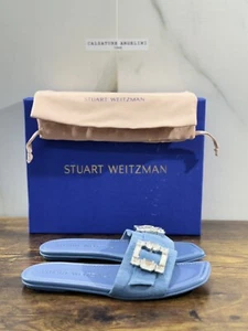 stuart weitzman Saint Tropez Flat  Denim Vintage   Luxury Woman Shoes  37.5 - Foto 1 di 6