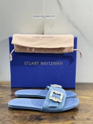 stuart weitzman Saint Tropez Flat  Denim Vintage   Luxury Woman Shoes  37.5 - Immagine 1 di 4