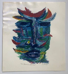 Luis Alonso Serigraph Print Máscara De Un Guerrillero Errante Puerto Rico 1993 - Picture 1 of 5