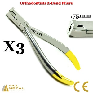 3X Orthodontic Z-Bend Pliers TC 0.75mm Wire Bending Detailing Dental Instruments - Picture 1 of 4