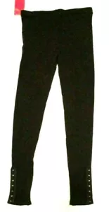 New Candies Medium Brown elastic waist knit capri Leggings slit with hook/eye - Picture 1 of 4