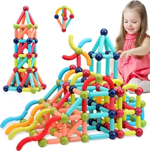 Magnetic Building Blocks for Kids: Magnetic Stick Montessori Game for 3 4 5 Year - Picture 1 of 12