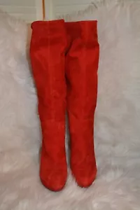 Quadilyn Red Suede Nine West Platform Boots size 7.5 - Picture 1 of 4