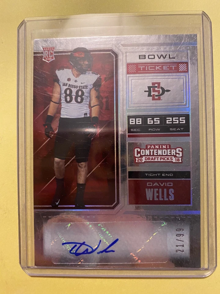 A31,336- 2018 Panini Contenders Draft Picks Bowl Ticket #207 David Wells Auto/99 - Image 1 of 1