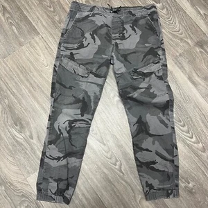 Youth Wrangler Cargo Joggers Gray Camo Drawstring Casual Pants, Size M 14-16 - Picture 1 of 6