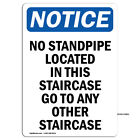 No Standpipe Located In This Staircase OSHA Notice Sign Metal Plastic Decal