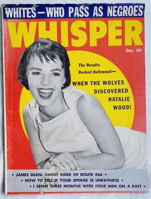 WHISPER Scandal Magazine Dec. 1957 Natalie Wood James Dean's Ghost VG Cond Q4 - Image 1 of 2