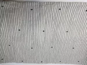 Hearth & Hand Pillow Sham KING Gray Ticking Stripes Swiss Crosses Magnolia - Picture 1 of 7