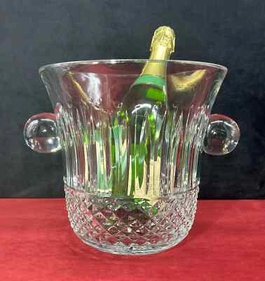 Saint Louis Tommy Secchiello Per Champagne Centro Tavola Cristallo Intagliato - Immagine 1 di 4