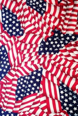 Waving American Flag Cotton Fabric 60"W Craft Quilt Patriotic 4th of July BTY - Image 1 of 2