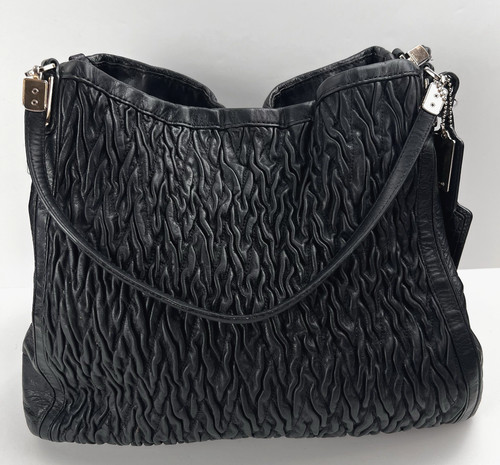 Borsa a mano Coach Madison Phoebe Gathered Twist borsa a tracolla in pelle nera 26260
