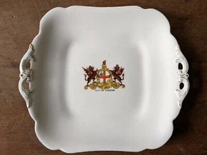 WH Goss "City of London" crest eared Cake / Sandwich Plate from Selfridges - Picture 1 of 8