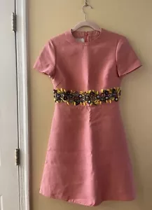 Valentino Crepe Couture Pink dress w/Floral Embroidery Spring 2023 Collection - Picture 1 of 14