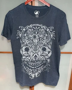 OP Ocean Pacific Waves Sugar Skull Logo Black Mens T-Shirt Shirt Tee Size M - Picture 1 of 4