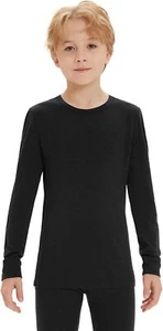 Kids 100% Merino Wool Base Layer Top Unisex Girls Boys Thermal Underwear Shirts - Picture 1 of 55
