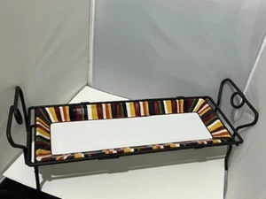 Pampered Chef Simple Additions Striped rectangular Serving Dish/Tray & stand - Picture 1 of 10