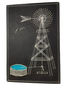 Large Vintage Mid Century Modern Copper Wire Nail String Art Bridge 39"X27" - Picture 1 of 11