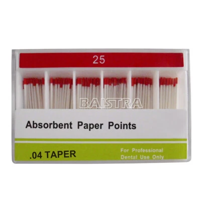 100pcs Dental Absorbent Paper Points 0.04 Taper 25# New For Root Endodontics - Image 1 of 4